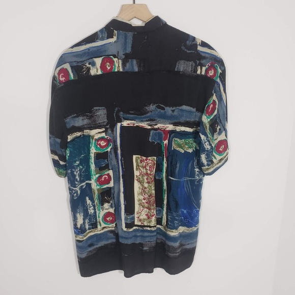 Mens Button Up Vintage Shirt Short Sleeve Sz M - Picture 3 of 3